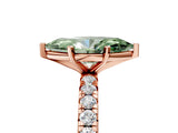 Rose gold Fancy Green Marquise Cut Diamond Pavé Solitaire Ring with Round Band and Prong Setting_17