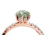 Rose gold Fancy Green Marquise Cut Diamond Pave Band Solitaire Ring with Four-Prong Setting_62