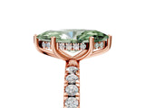 Rose gold Fancy Green Marquise Cut Diamond Pave Band Solitaire Ring with Four-Prong Setting_63