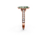 Rose gold Fancy Green Marquise  Cut Diamond Pave Band with Four-Prong Setting_38