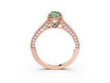 Rose gold Fancy Green Marquise  Cut Diamond Pave Band with Four-Prong Setting_39