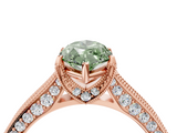Rose gold Fancy Green Marquise  Cut Diamond Pave Band with Four-Prong Setting_40