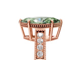 Rose gold Fancy Green Marquise Cut Diamond Ring with Milgrain Pavé Band and Four-Prong Setting_25