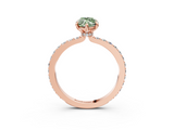 Rose gold Fancy Green Marquise  Cut Diamond Ring with Pavé Band and Four-Prong Setting_82