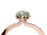 Rose gold Fancy Green Marquise  Cut Diamond Ring with Pavé Band and Four-Prong Setting_83