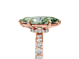 Rose gold Fancy Green Marquise  Cut Diamond Ring with Pavé Band and Four-Prong Setting_84