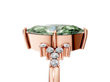 Rose gold Fancy Green Marquise Cut Diamond Ring with Side Stones and Four-Prong Setting_83