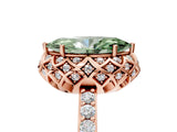 Rose gold Fancy Green Marquise Cut Diamond Scalloped Halo Engagement Ring with Round Shared Prong Band_17