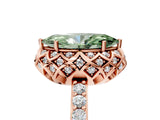 Rose gold Fancy Green Marquise Cut Diamond Scalloped Halo Engagement Ring with Round Shared Prong Band_29