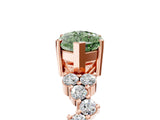 Rose gold Fancy Green Marquise Cut Diamond Scattered Round Accent Ring with Prong Setting_17