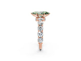 Rose gold Fancy Green Marquise Cut Diamond Side Stone Engagement Ring with Four-Prong Setting_50