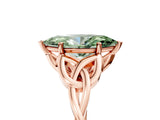 Rose gold Fancy Green Marquise Cut Diamond Solitaire Celtic Knot Ring with Four-Prong Setting_82