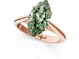 Rose gold Fancy Green Marquise Cut Diamond Solitaire Engagement Ring with Cathedral Setting and Four-Prong Mount_91