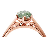 Rose gold Fancy Green Marquise Cut Diamond Solitaire Engagement Ring with Cathedral Setting and Four-Prong Mount_94