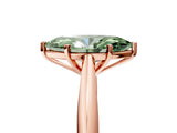 Rose gold Fancy Green Marquise Cut Diamond Solitaire Engagement Ring with Cathedral Setting and Four-Prong Mount_95