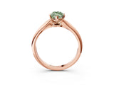 Rose gold Fancy Green Marquise Cut Diamond Solitaire Engagement Ring with Classic Band and Four-Prong Setting_122