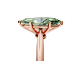Rose gold Fancy Green Marquise Cut Diamond Solitaire Engagement Ring with Classic Band and Four-Prong Setting_124