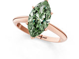 Rose gold Fancy Green Marquise Cut Diamond Solitaire Engagement Ring with Classic Band and Four-Prong Setting_37
