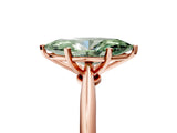 Rose gold Fancy Green Marquise Cut Diamond Solitaire Engagement Ring with Classic Band and Four-Prong Setting_41