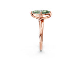 Rose gold Fancy Green Marquise Cut Diamond Solitaire Engagement Ring with Four-Prong Setting and Classic Band_22