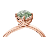 Rose gold Fancy Green Marquise Cut Diamond Solitaire Engagement Ring with Four-Prong Setting and Classic Band_24