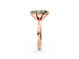 Rose gold Fancy Green Marquise Cut Diamond Solitaire Engagement Ring with Round Band and Four-Prong Setting_197