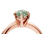 Rose gold Fancy Green Marquise Cut Diamond Solitaire Engagement Ring with Round Band and Four-Prong Setting_199