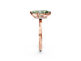 Rose gold Fancy Green Marquise Cut Diamond Solitaire Ring with Classic Band and Four-Prong Setting_2