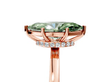 Rose gold Fancy Green Marquise Cut Diamond Solitaire Ring with Classic Band and Four-Prong Setting_5