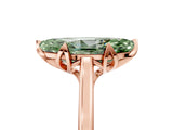 Rose gold Fancy Green Marquise Cut Diamond Solitaire Ring with Flower Prong Setting and Classic Band_41