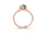 Rose gold Fancy Green Marquise Cut Diamond Solitaire Ring with Flower Prong Setting and Classic Band_67