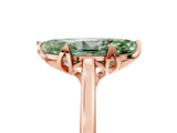 Rose gold Fancy Green Marquise Cut Diamond Solitaire Ring with Flower Prong Setting and Classic Band_69