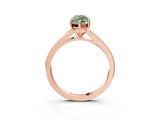 Rose gold Fancy Green Marquise Cut Diamond Solitaire Ring with Pavé Band and Prong Setting_15