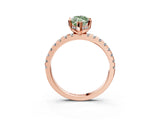 Rose gold Fancy Green Marquise Cut Diamond Solitaire Ring with Round  Pavé Band and Four-Prong Setting_39