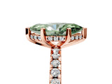 Rose gold Fancy Green Marquise Cut Diamond Solitaire Ring with Round  Pavé Band and Four-Prong Setting_41