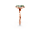 Rose gold Fancy Green Marquise Cut Diamond Solitaire Ring with Thin Band and Prong Setting_14