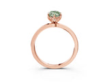 Rose gold Fancy Green Marquise Cut Diamond Solitaire Ring with Thin Band and Prong Setting_15