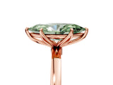 Rose gold Fancy Green Marquise Cut Diamond Solitaire Ring with Thin Band and Prong Setting_17