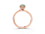 Rose gold Fancy Green Marquise Cut Diamond Solitaire Ring with Thin Band and Prong Setting_27