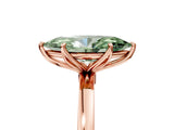 Rose gold Fancy Green Marquise Cut Diamond Solitaire Ring with Thin Band and Prong Setting_29