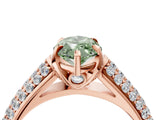 Rose gold Fancy Green Marquise Cut Diamond Solitaire Ring with Three-Row Pavé Band and Four-Prong Setting_41