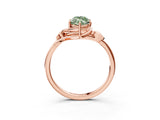 Rose gold Fancy Green Marquise Cut Diamond Solitaire Ring with Twist Band and Four-Prong Setting_78