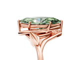 Rose gold Fancy Green Marquise Cut Diamond Solitaire Ring with Twist Band and Four-Prong Setting_80