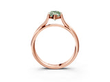 Rose gold Fancy Green Marquise Cut Diamond Solitaire Twist Band Prong Setting Ring_70