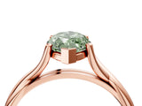 Rose gold Fancy Green Marquise Cut Diamond Solitaire Twist Band Prong Setting Ring_71