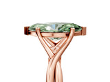 Rose gold Fancy Green Marquise Cut Diamond Solitaire Twist Band Prong Setting Ring_72