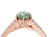 Rose gold Fancy Green Marquise Cut Diamond Split Shank Pavé Engagement Ring with Four-Prong Setting_89