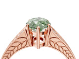 Rose gold Fancy Green Marquise Cut Diamond Split Shank Ring with Pavé Band and Four-Prong Setting_48