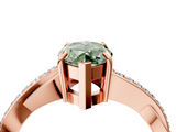 Rose gold Fancy Green Marquise  Cut Diamond Twisted Band Engagement Ring with Prong Setting_7