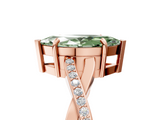 Rose gold Fancy Green Marquise  Cut Diamond Twisted Band Engagement Ring with Prong Setting_8